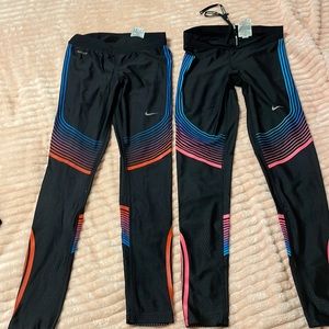 Nike leggings bundle black blue pink red purple size xs s small